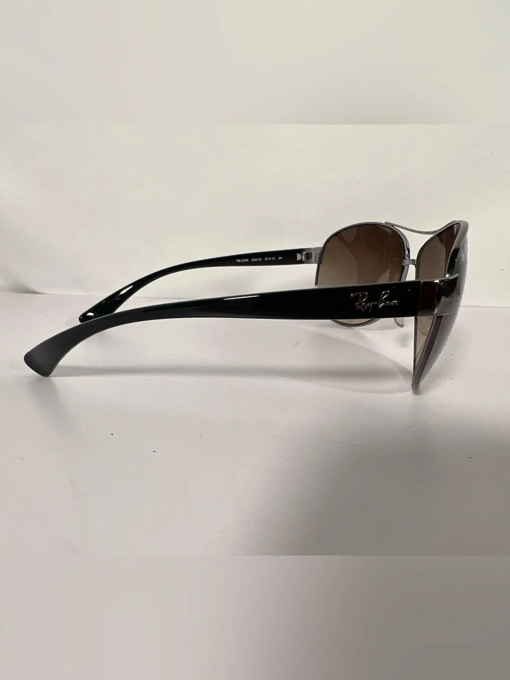 5101: Ray-Ban RB3386 Aviator Brown Gradient Sunglasses Silver + Case